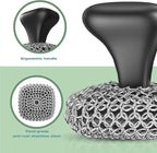 Cast Iron Scrubber | Dish Scrub Brush | 316 Cast Iron Cleaner Chainmail Scrubber for Pan Skillet Cleaner - Dish Scouring Pad Dishwasher Safe Cleaning Kit, Black 03
