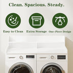 2-Tier Washer Dryer Countertop, Laundry Room Organization and Storage, 27.6" x 54" Wood Laundry Countertop for Washer and Dryer, White