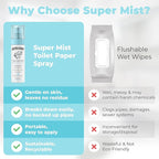 Toilet Paper Spray - 2 Pack (2 X 2.7 fl oz./600+ Wipes) Cleansing & Soothing Flushable Wipes Alternative - Witch Hazel, Aloe Vera & Peppermint Essential Oil - Travel Size