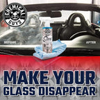 Chemical Guys Streak Free Glass & Window Cleaner (Glass, Windows, Mirrors, Nav Screens & More) Ammonia Free, 16 fl oz + Waffle Weave Glass and Window Microfiber Towel, Blue (24"x16")