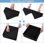 Foldable Storage Cubes Drawer Underwear Organizer Dividers， under Cabinet Organizer 24-Cell Fabric Storage Boxes for Lingerie,Socks,Ties （Black）