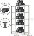 M MZG 1250 lbs Steel Heavy Duty 5-Tier Utility Shelving Unit Steel Organizer Wire Rack for Home,Kitchen,Office,Chrome (13.7" D x 23.6" W x 62.4" H)
