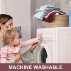 Homaxy Premium Cotton Kitchen Towels 16"x 28", Large Natural Ring Spun 390 GSM Dish Towels, Super Absorbent Terry Kitchen Hand Towels, Soft Tea Towel with Hanging Loop, Red Check Design,8 Pack