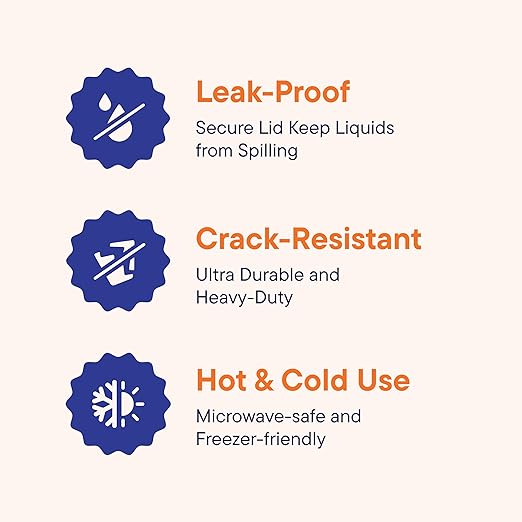 Stack Man [48 Sets - 32 oz.] Plastic Deli Disposable Food Storage Containers with Airtight Lids