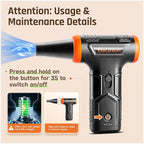 Electric Air Duster- 110000RPM 50m/s Super Power Compressed Air, Variable Speed Canned Air with Fast Charging, Mini Dust Blower for Computer, Keyboard, House, Outdoor and Car, Replace Air Can
