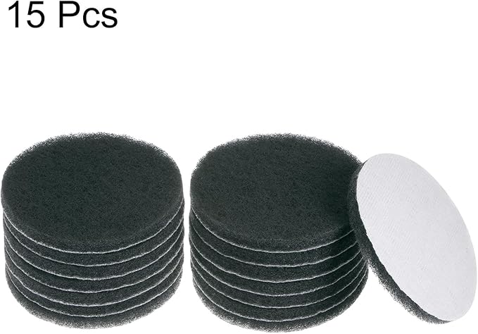 HARFINGTON 15pcs Drill Power Brush 5 inch Tile Scrubber Scouring Pads 1500 Grit for Bathroom Kitchen Household Cleaning