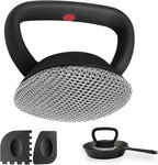 MEIXINZHI Cast Iron Cleaner, Chain Mail Scrubber & Pan Grill Scrapers - 2 in 1 Cast Iron Skillet Cleaner (Black, Without mat)