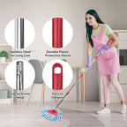Spin Mop Replacement Set for O-Ceda 2-Tank System, Includes 2 Mop Head Replacement, 1 Mop Handle (30-58in Adjustable 4-Section Pole), 1 Spin Base