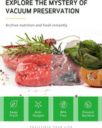 Syntus Vacuum Sealer Bags, 6 Pack 11" x 10' and 8" x 10' and 6" x 10' Commercial Grade BPA Free Bag Rolls, Food Vac Bags for Storage, Meal Prep or Sous Vide