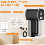 Rechargeable Fabric Shaver, Electric Lint Remover Sweater Shavers to Remove Pilling Fuzz & Pilling from Clothes Couch Furniture 3-Speed, 6-Leaf Blade, LED Display, USB Charging