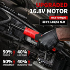 Electric Ratchet Wrench Set,40 Ft-lbs, 550 RPM, 16.8V Cordless Ratchet Wrench 3/8", Variable Speed Power Ratchet Tool Kit with 1/4" Adapter, LED Light, 2 * 2.0Ah Batteries and Fast Charger