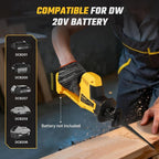 Reciprocating Saw for Dw 20V Battery,【Battery Not Included】,Cordless Sawzall with 8 Blades,0-3000SPM Variable Speed, Cordless Reciprocating Saws for Wood/Metal/PVC Cutting