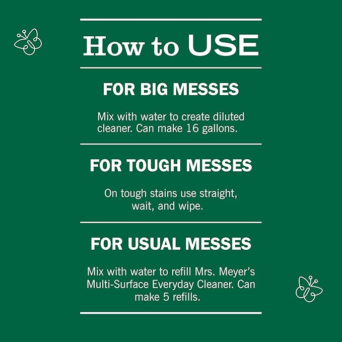 MRS. MEYER'S CLEAN DAY Multi-Surface Everyday Concentrate, Geranium Scent, 32 Fl Oz Bottle
