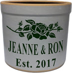 1 Gallon Personalized Stoneware Crock - Rose