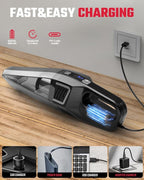 Handheld Vacuum Cordless, 9000PA Strong Suction, 2 Suction Modes, Fast Type-C Charging, Lightweight, Portable Car Vacuum Cleaner for Home Pet Office