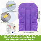 Zubebe 50 Pcs Duster Refill Reusable Fleece Duster Refills Feather Flat Dusters Multi Surface Washable Cleaning Pads Tools for Home, Blinds, Car, Pet, Furniture, Fans (Dark Color)