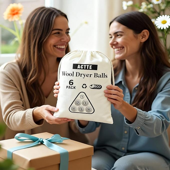 Wool Dryer Balls Laundry, XXL(3.1") 6 Pack, Premium Fabric Softener Ball, Reusable, Anti Static, Chemical Free Natural Wool Balls for Dryer, Laundry Dryer Balls – 100% New Zealand Wool