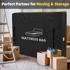 Mattress Bags for Moving and Storage, BETU Twin Mattress Protector Waterproof Mattress Cover with 8 Heavy Duty Handles and Zipper Extra Thick Moving Supplies for Dorm Bed (2 Pack:77x42x13.5 Black)