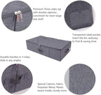 iwill CREATE PRO Pack of 2, Rigid Underbed Storage Boxes with Zip Lid for Clothes, Bedding Sheets, Blankets Organiser, Black Gray