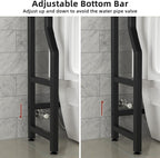 Livilord 3 Tier Over The Toilet Storage Rack with Toilet Paper Holder, Metal Freestanding Bathroom Shelves with 4 Hooks, Over Toilet Storage Shelf for Bathroom Storage, Black