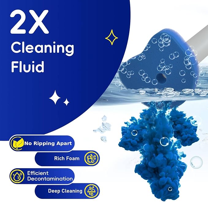Newlonis® Disposable Toilet Brush Refills, 48 Pcs Cleaning Scrubbers, Not Compatible with Other Brands