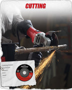 AVID POWER Angle Grinder, 7.5-Amp 4-1/2 inch Electric Grinder Power Tools with Grinding and Cutting Wheels, Flap Disc and Auxiliary Handle for Cutting, Grinding, Polishing and Rust Removal - Red