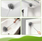 7-Piece Microfiber Feather Duster Set with Extension Pole (16.1" to 100"), Extendable Cobweb & Ceiling Fan Duster for Cleaning Cobweb, Ceiling Fan, Blind, Furniture