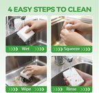 Magic Sponge Erasers, Water-Activated Cleaning Sponge, Multi-Purpose Melamine Foam Cleaner for Kitchen, Bathroom, Walls, Shoes & Car Interior – Durable, Non-Scratch & Reusable (50)