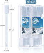 40Pcs Disposable Crevice Cleaning Brushes for Small Spaces, Detail Gaps Scrub Cleaner Brush Set for Toilet Bowl Corner, Household Cleaning Tool Supplies for Window Track, Door Grooves, Vent Fan