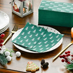Horaldaily 100 Christmas Disposable Paper Decorative Guest Napkins, Green Xmas Trees Hand Towel for Party Lunch Dinner Kitchen Bathroom