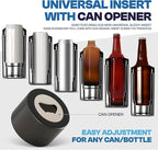 Frost Buddy Universal Can Cooler - Fits all - Stainless Steel Can Cooler for 12 oz & 16 oz Regular or Slim Cans & Bottles - Stainless Steel (Silver Sleigh)