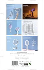 2-Pack GeckoMan Rotating Head Electric Fly Swatter Racket Rechargeable Bug Zapper Racket Bug Zapper Indoor Fly Zapper Mosquito Zapper Flies Killer for Indoors, with 2 Telescopic Extensions