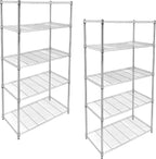 YSSOA Heavy Duty 5-Shelf Storage Shelves, 1750Lb Loading Capacity, 35.43" W x 17.72" D x 70.87" H Adjustable Shelving Unit with Wheels, Chrome, 2 Pack