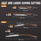 7" Professional Folding Hand Saw - SK5 High Carbon Steel Blade, Ergonomic Wenge Wood Handle, Leather Sheath | Survival Saw for Camping, Bushcraft, Pruning & Tree Trimming with Secure Lock