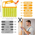 Geiserailie 2 Pcs Window Venetian Blind Cleaner Duster Tool Washable 7 Fingers Dusting Cleaner and Air Vent Shutter Brush Blinds Air Conditioner Fan Duster Dirt Housekeeping Tool (Yellow Orange)
