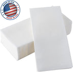 200 BloominGoods Disposable Bathroom Napkins | Single-Use Linen-Feel Guest Towels | Cloth-Like Hand Tissue Paper, White, 12" x 17", Made In USA