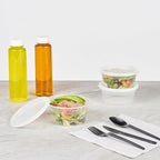 Asporto 12 Ounce To Go Boxes, 100 Microwavable Round Soup Containers - Clear Plastic Lids Included, Do Not Contain BPA, Clear Plastic Soup Containers, Disposable - Restaurantware