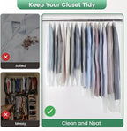 Carbrea Translucent Garment Bag - 15 Packs Garment Bags for Hanging Clothes Dress Bag Suit Bags for Closet Storage Travel - 24" x 40"/47"/55"