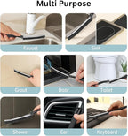 CrafTreat Hard Bristle Crevice Cleaning Brush – 6 Pack (Black) – Gap Scrub Brushes for Kitchen, Bathroom, Window Tracks, Grout, Car & Tight Spaces – Household Cleaning Tool