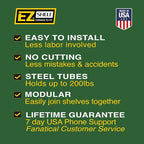 EZ Shelf - DIY Expandable Closet Shelf (NO Hanging Rod) - 40.5” to 73” - White - Easy to Install to 2 Sidewalls -(EZS-SW72)- Wire Closet Shelving Alternative