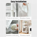 Layered Storage Laundry Basket, Hollow Rectangular Clothes Storage Rack with Wheels,Freestanding Clothes Hamper for Kitchen Bathroom Bedroom Laundry Room(47x101cm(18.5x39.7in), White)