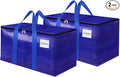 FabSpace Moving Storage Bags, Moving Supplies Packing Boxes for Moving, Camping, College Dorm Room Essentials for Girls, Blue Tote Bags, Heavy-Duty Storage Bins With Lids And Zippers, 76L 2 Pack