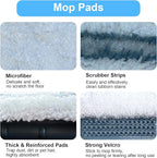 4 Pack Microfiber Flat Mop Head Refills for O-Cedar EasyWring & RinseClean Systems, Easy to Clean Corners, Ceilings, Walls