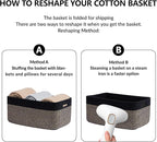 Large Storage Baskets for Shelves, Closet Organizers Bins for Clothes Blanket Towels, Baby Nursery, Toy Baskets Box, Woven Rope Baskets, 17 x 13 x 7.5”, 2 Packs Woven Brown