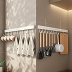 ZJchao Space Aluminum Kitchen Utensils Hanger Rack Organizer White (10 Hooks 50cm)