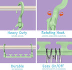 Wonder Hanger Max 10-Pack Space Saving Hangers, Reinforced Hooks Swivels 360°, Cascading Hanger, Teens, College Dorms, Kids & Closet Organizer, Assembled – Pastel Green