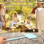HARFINGTON 6pcs Fly Swatter 4.5"x4.5" Plastic Manual Heavy Duty Long Handle Fly Swatter for Home Indoor Outdoor, Silver