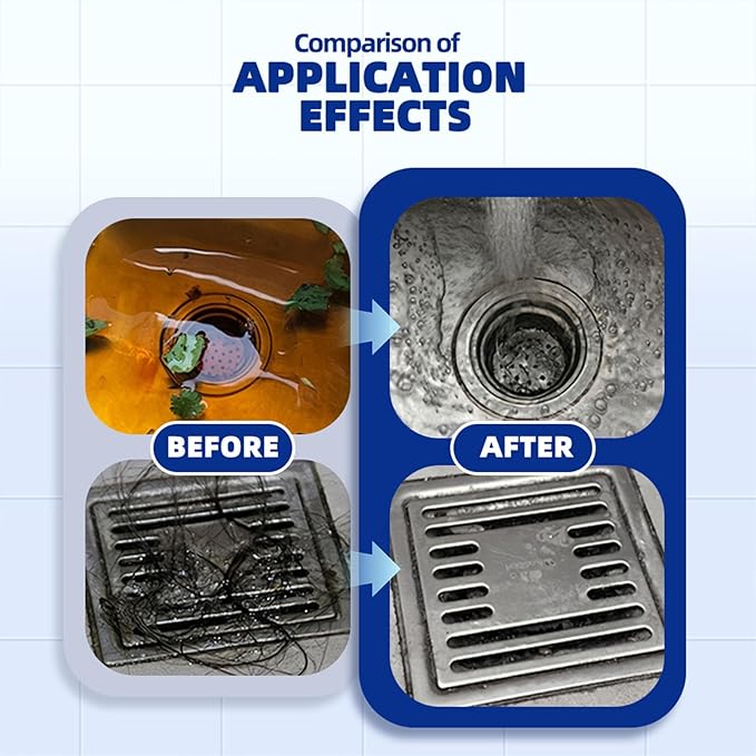 2PC Drain Clog Remover, Pipeline Dredging Agent, Powerful Quick Cleaning Drain Toilet Cleaner Tool, Unclog Toilet Clog And Kitchen Sink Pipe Unblocker Powder