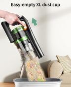 SunSare Cordless Vacuum Cleaner, 50KPa 600W 65Mins Vacuum Cleaner for Home, V-Anti-Tangle Stick Vacuum with Scented Tablet, Upgraded dust Emptying Cup, Vacuum Cordless for Pet Hair/Carpet/Floors