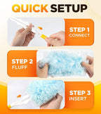 30 Count Duster Refill for Swiffer Duster with 1 Handle, One-Sided Disposable Dusters Refills with 4X Microfibers, Unscented Dusters for Cleaning Home, Furniture, Blinds & Vent